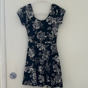Planet Gold Black and White Floral Mini Dress